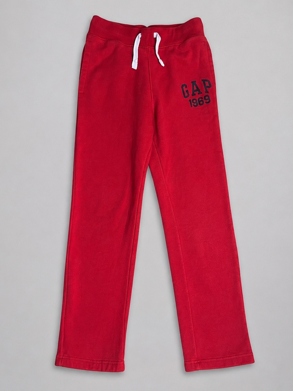 Gap Sweatpants Kids XL 12 Red Good Fleece Lined Logo‎ Joggers